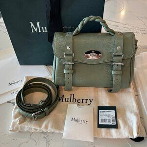 Mulberry Mini Alexa Cambridge Green Small Classic Grain, like new